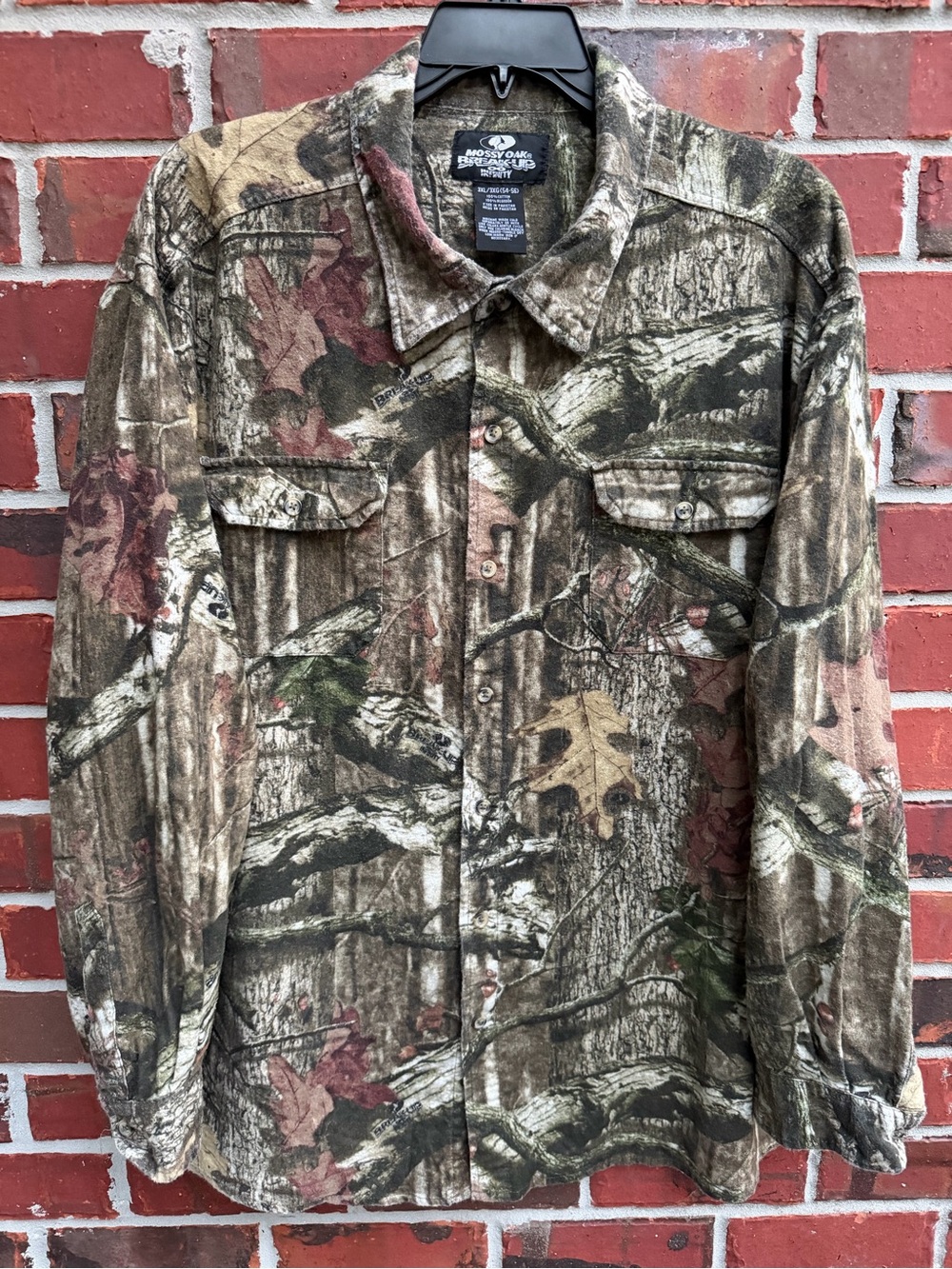 Mossy Oak Break-Up Infinity Men’s 3XL Camo Camouflage Button-Up Hunting Shirt F7